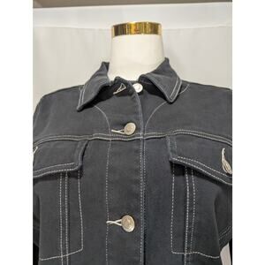 Denim & Co Black Stretch Denim Jacket Women’s Small